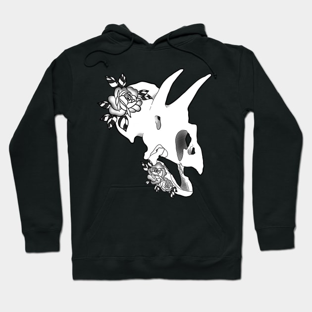 Triceratops Tattoo Style Hoodie by SoulasaurusRex